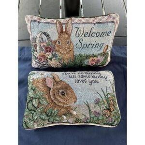 Easter Spring Embroidered Decorative Pillows 12X8